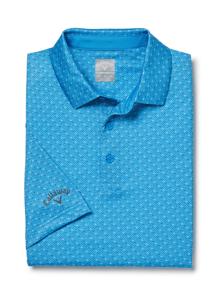 Men's Swing Tech Allover Chevron Golf Polo Shirt (Malibu Blue) 