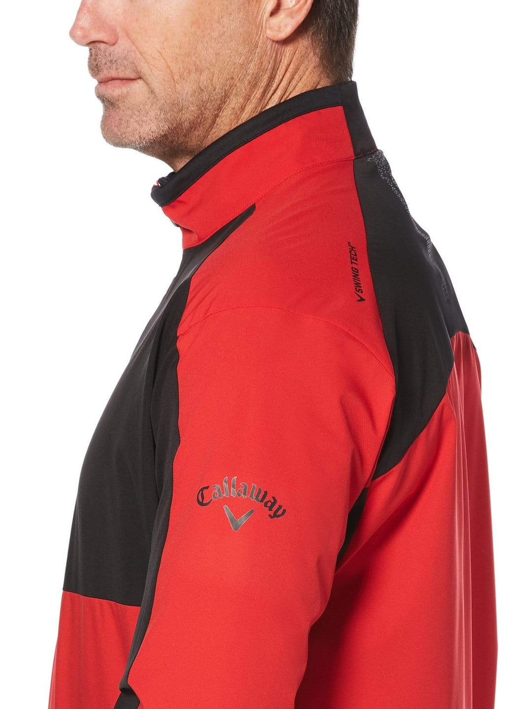 Mens Swing Tech 1/4 Zip Color Block Golf Windshirt Jackets