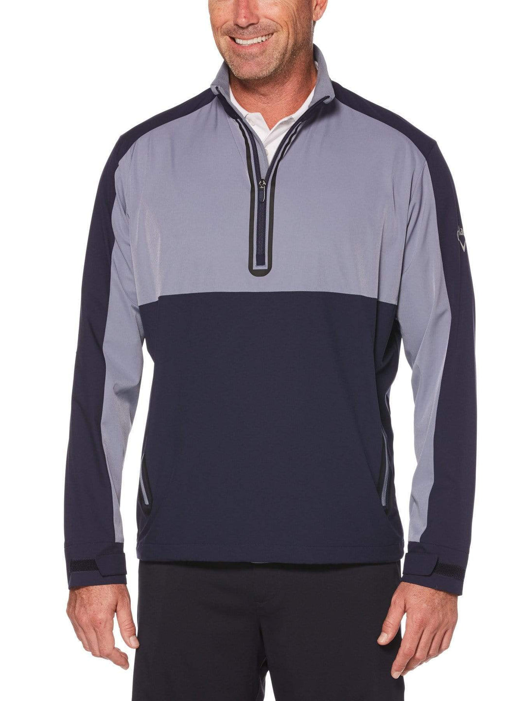 Mens Swing Tech 1/4 Zip Color Block Golf Windshirt-Jackets-Peacoat-M-Callaway
