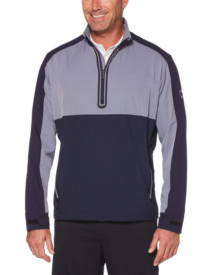 Mens Swing Tech 1/4 Zip Color Block Golf Windshirt-Jackets-Peacoat-M-Callaway