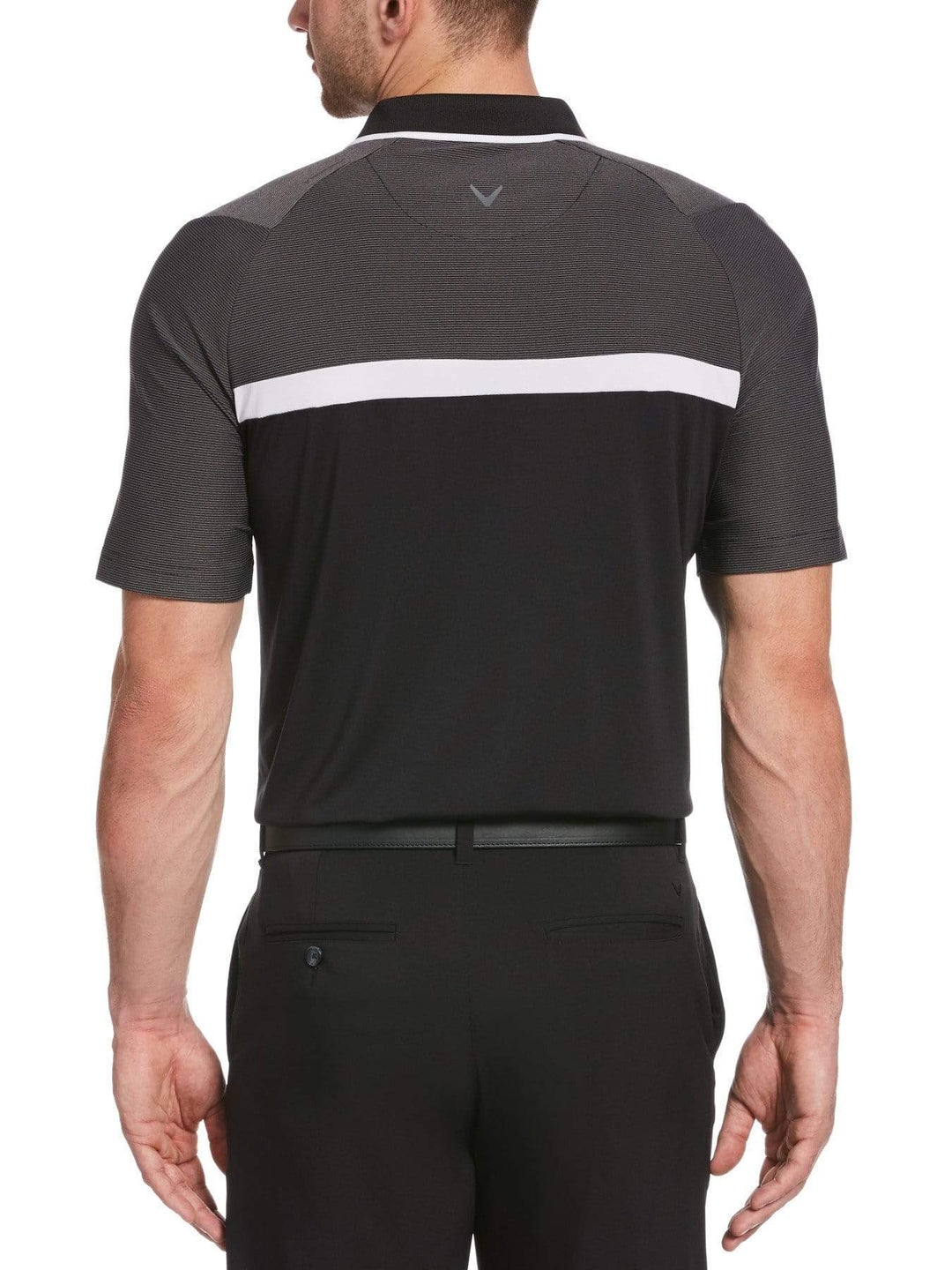 Mens Swing Tech Fine Line Color Block Golf Polo-Polos-Caviar-XXXL-Callaway Apparel
