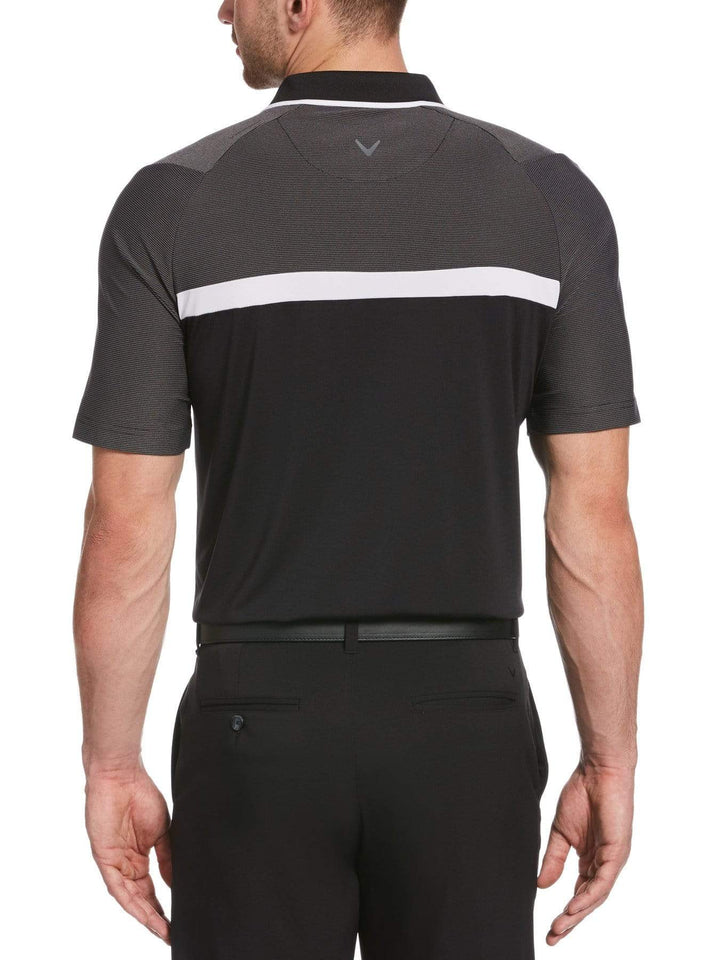 Mens Swing Tech Fine Line Color Block Golf Polo-Polos-Caviar-XXXL-Callaway Apparel