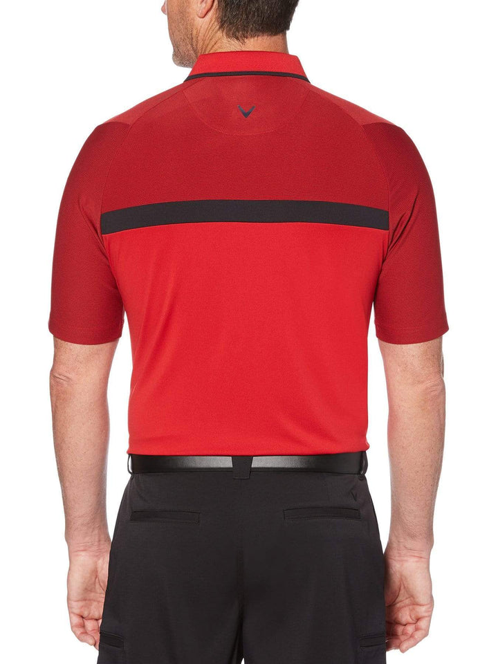 Mens Swing Tech Fine Line Color Block Golf Polo Polos