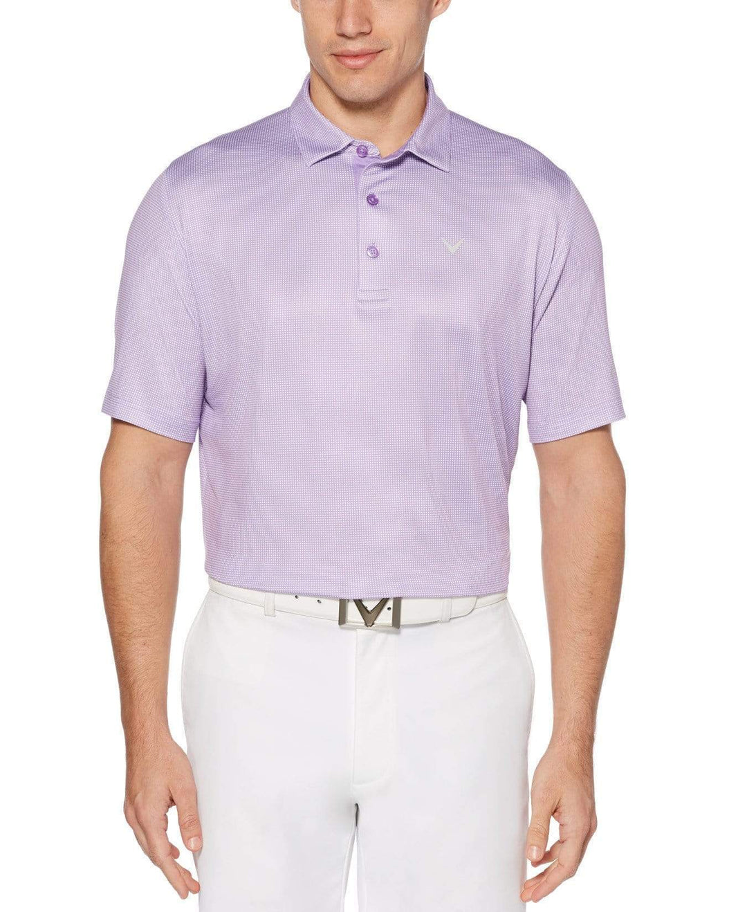 Mens Swing Tech Gingham Printed Golf Polo Polos Fairy Wren / XXL