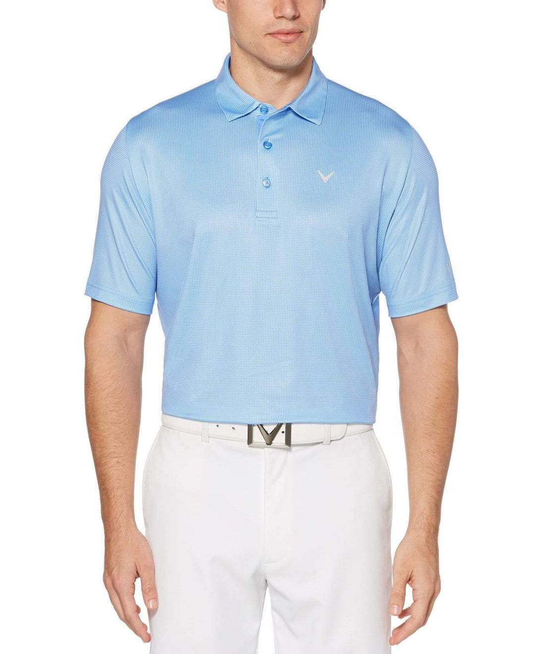 Mens Swing Tech Gingham Printed Golf Polo Polos Marina / XXL