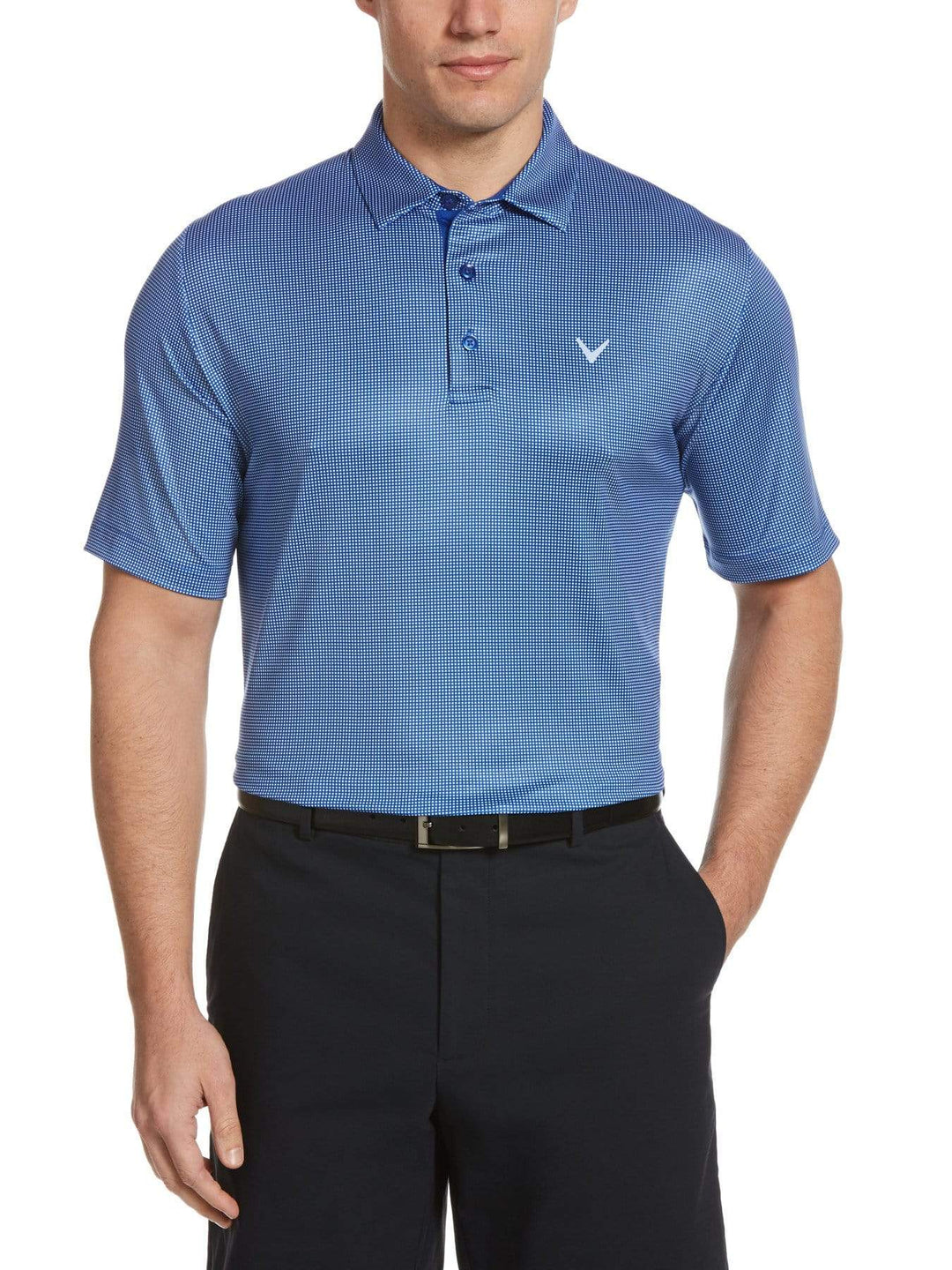 Mens Swing Tech Gingham Printed Golf Polo-Polos-Surf The Web-L-Callaway Apparel
