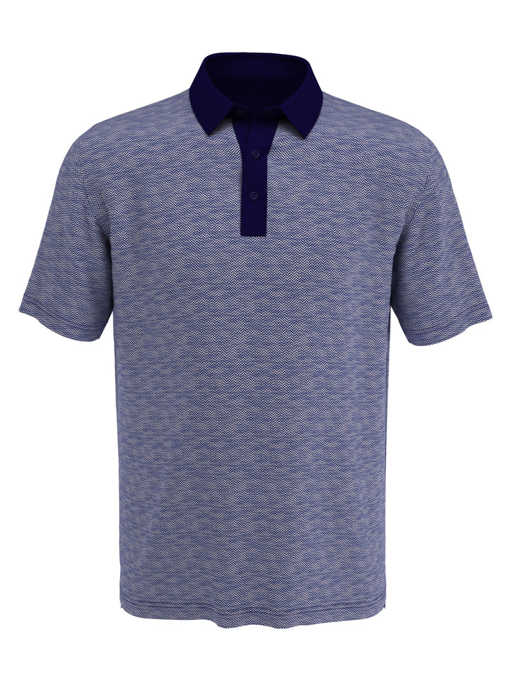 Mens Swing Tech Heritage Jacquard Golf Polo-Polos-Peacoat-XL-Callaway