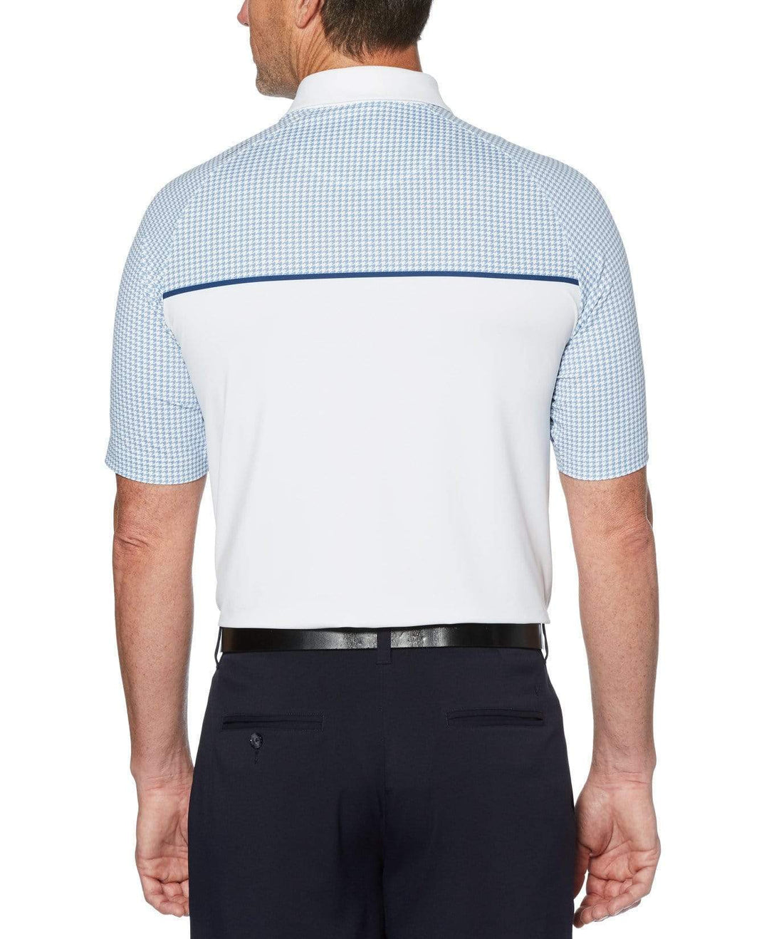 Mens Swing Tech Houndstooth Chest Print Polo Polos