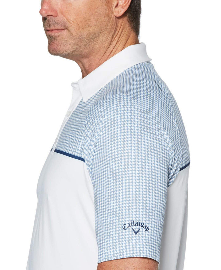 Mens Swing Tech Houndstooth Chest Print Polo Polos