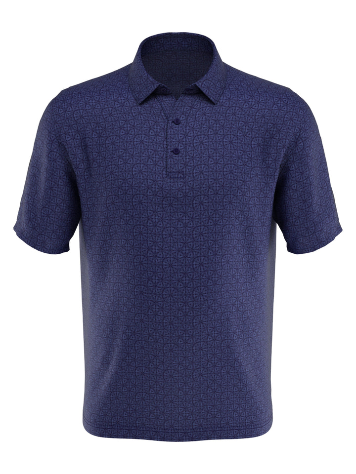 Mens Swing Tech Stitched Chevron Geo Print Golf Polo-Polos-Peacoat-XXXL-Callaway