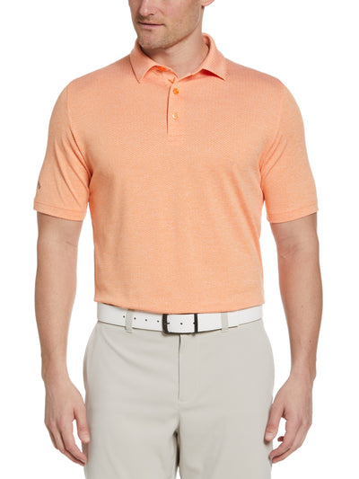 Mens Swing Tech Ventilated Heather Jacquard Golf Polo Shirt (Bird Of Paradise Htr) 