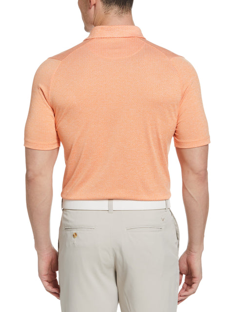 Mens Swing Tech Ventilated Heather Jacquard Golf Polo Shirt (Bird Of Paradise Htr) 