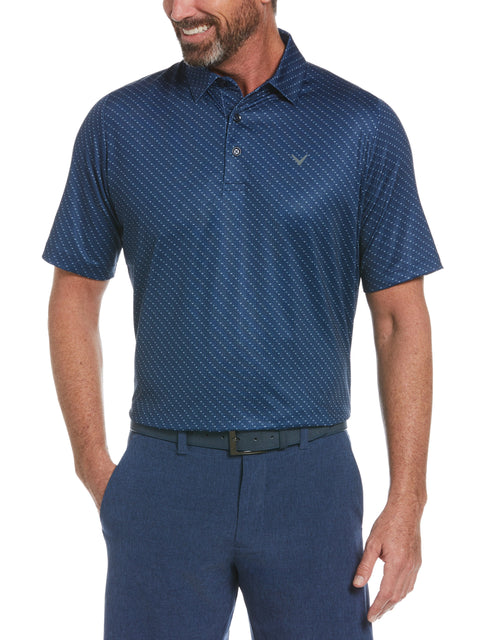 Men's Swing Tech Allover Chevron Golf Polo Shirt (Peacoat/Bright White) 