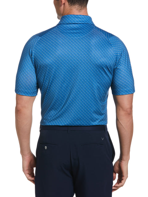 Men's Swing Tech Allover Chevron Golf Polo Shirt (Vallarta Blue) 