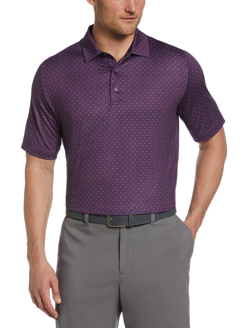 Men's Swing Tech Allover Chevron Golf Polo Shirt (Dark Purple) 