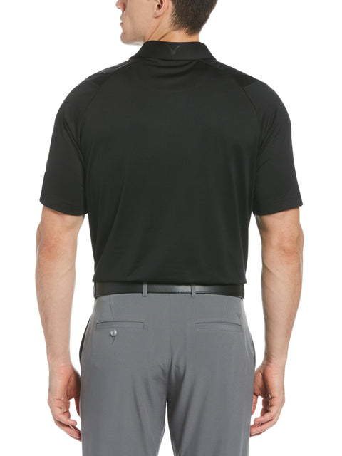 Men's Swing Tech Solid Golf Polo Shirt (Caviar) 