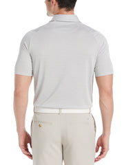 Men's Swing Tech Ventilated Heather Jacquard Golf Polo Shirt (White Grey Htr) 