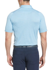Men's Swing Tech Ventilated Heather Jacquard Golf Polo Shirt (Blue Grotto Heather) 