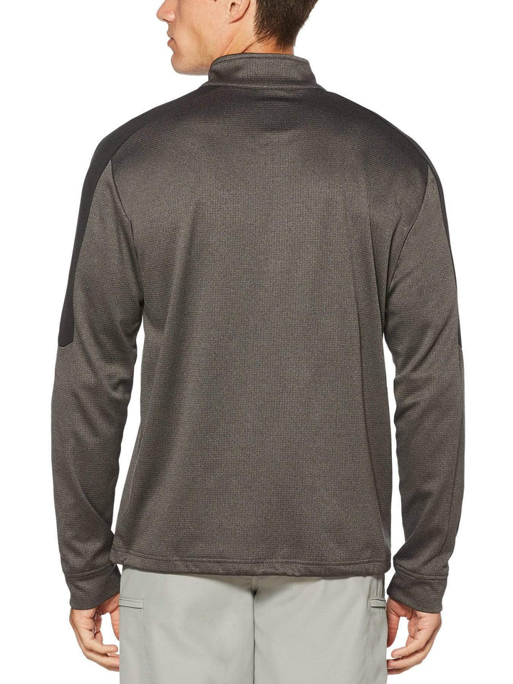 Mens Thermal Heathered Waffle Fleece Mid-Layer Jackets