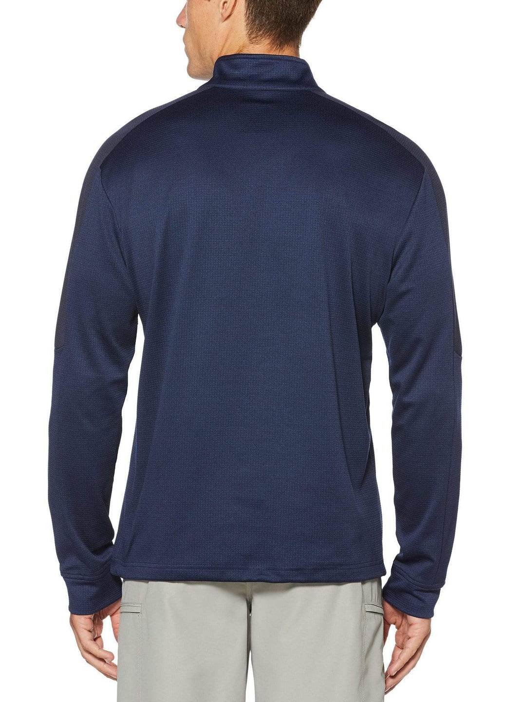 Mens Thermal Heathered Waffle Fleece Mid-Layer Jackets