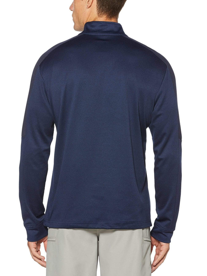 Mens Thermal Heathered Waffle Fleece Mid-Layer Jackets