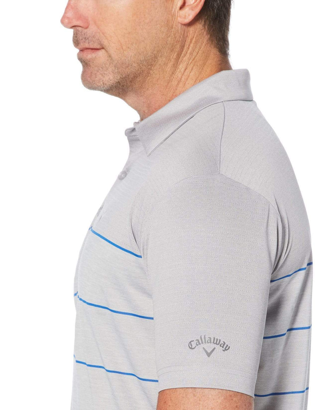 Mens Ventialted Heather Stripe Polo Polos