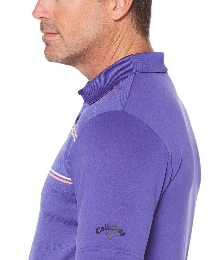 Mens Ventilated Engineered Stripe Polo Polos