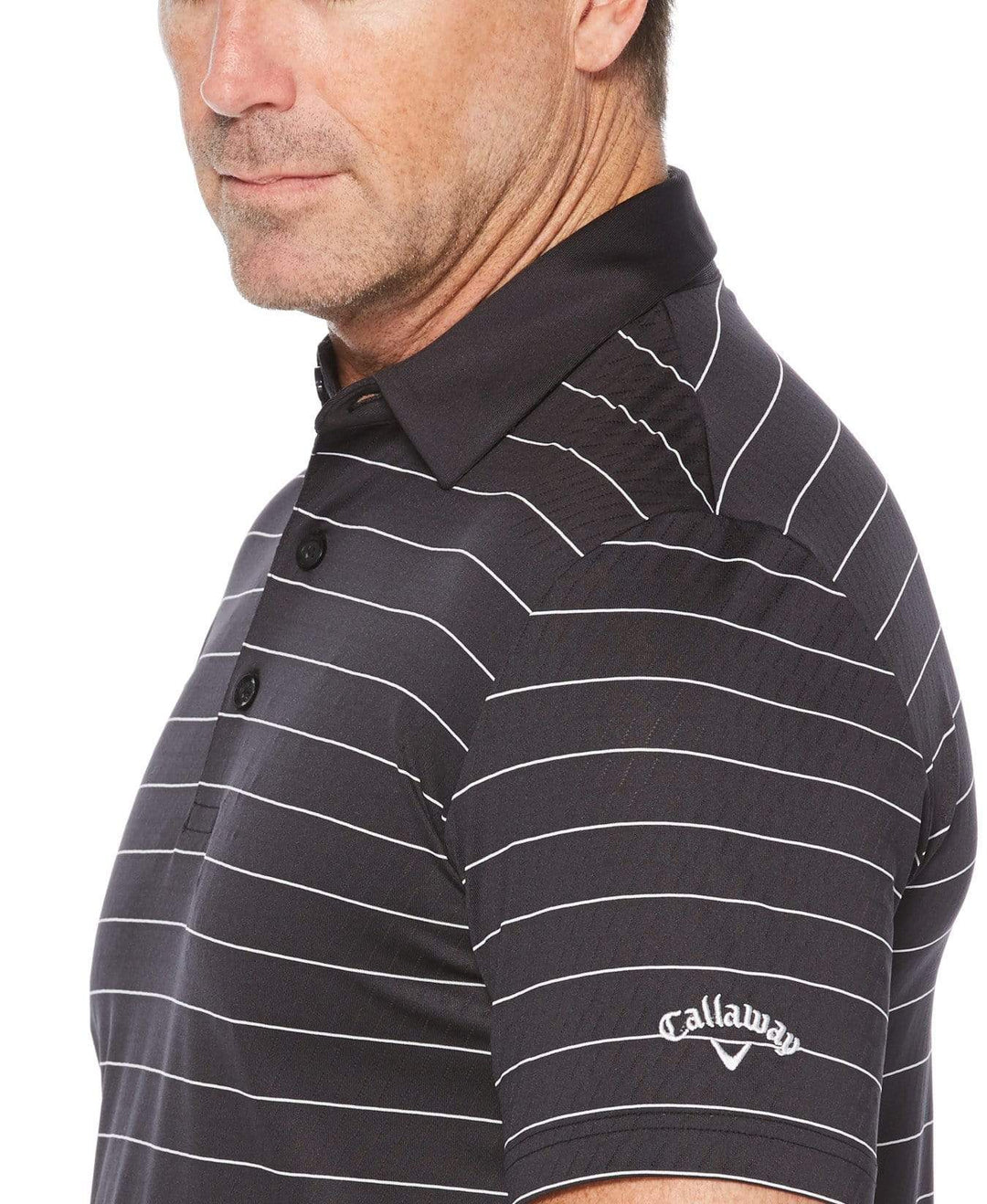 Mens Ventilated Stripe Golf Polo Polos