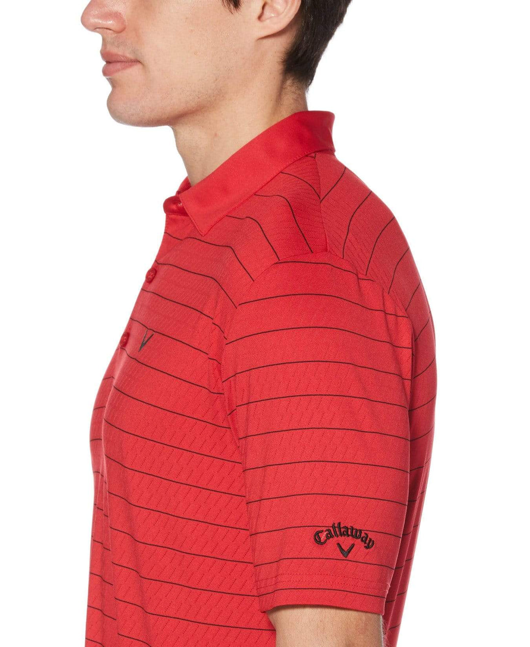 Mens Ventilated Stripe Polo-Polos-Callaway Apparel
