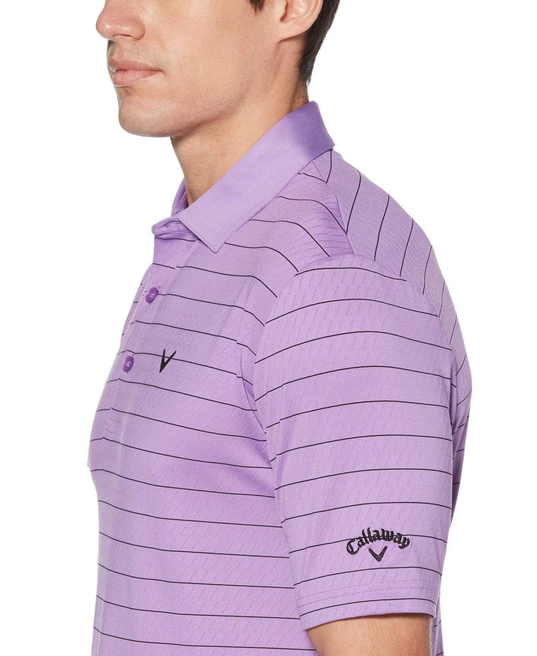 Mens Ventilated Stripe Polo-Polos-Callaway Apparel