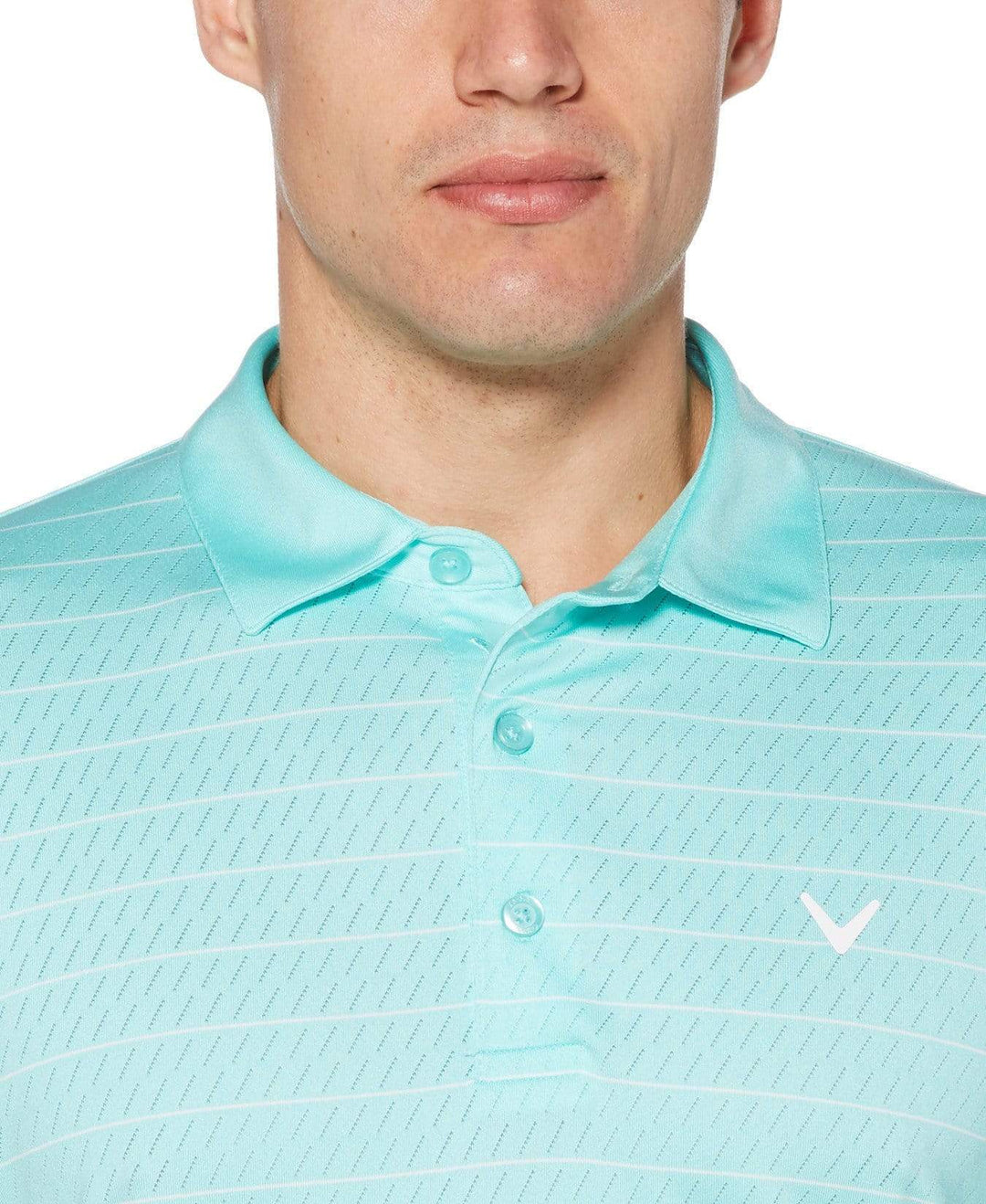 Mens Ventilated Stripe Polo-Polos-Callaway Apparel