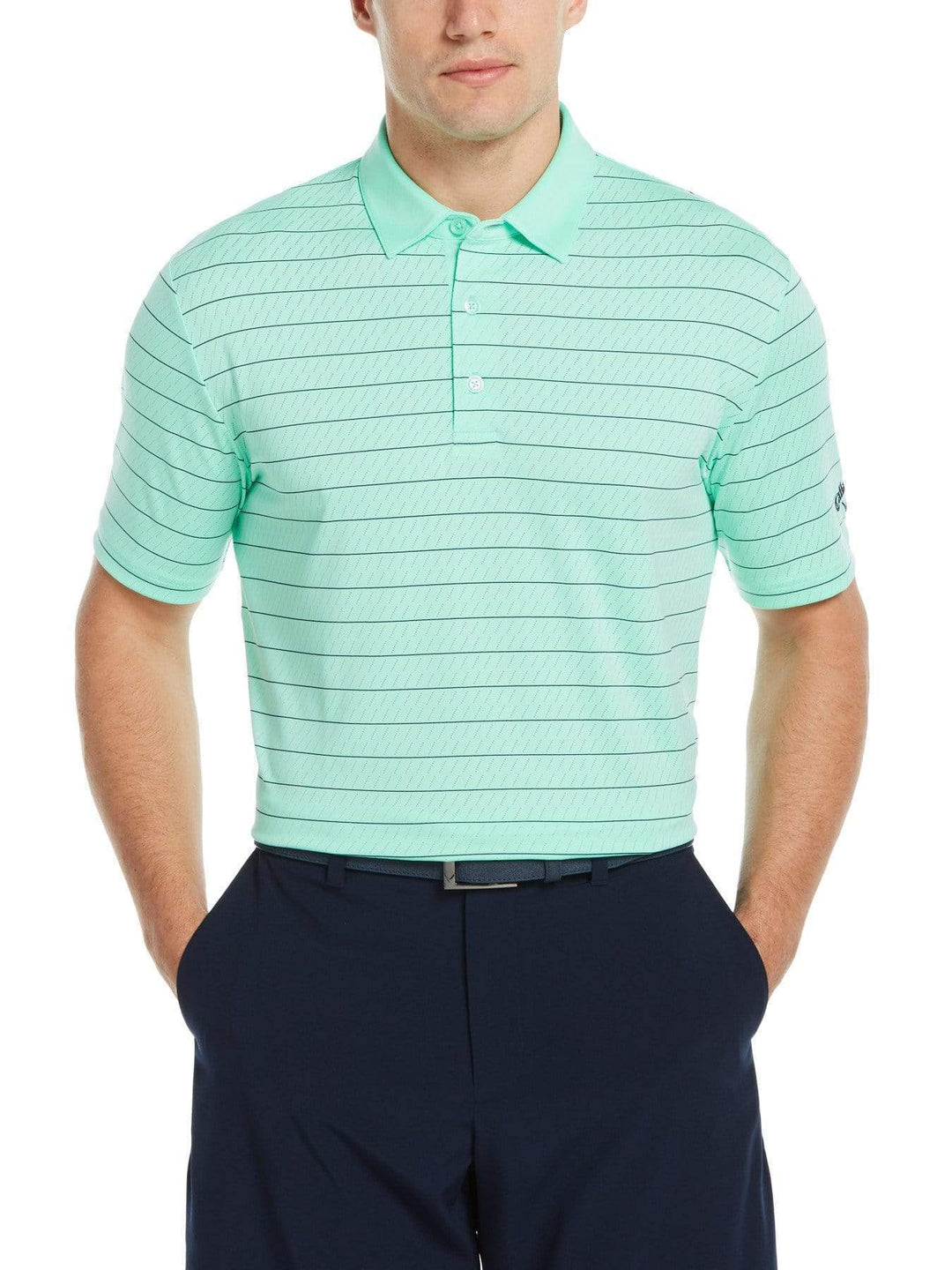 Mens Ventilated Stripe Golf Polo-Polos-Carnival Glass-XXXL-Callaway