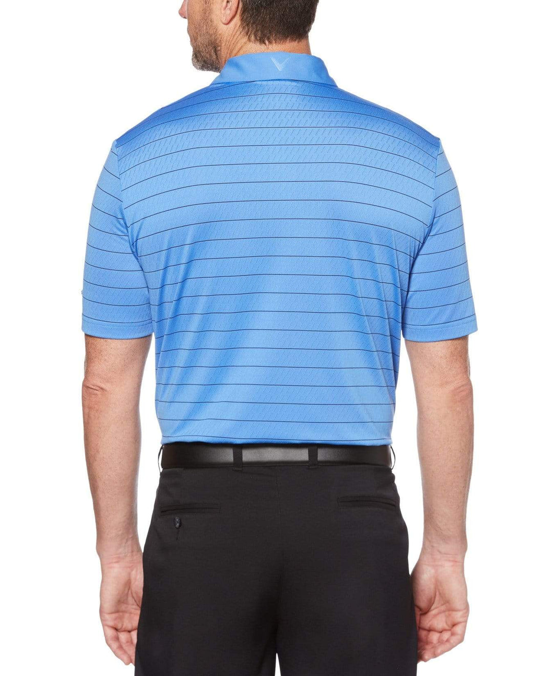 Mens Ventilated Stripe Polo with Chevron Polos