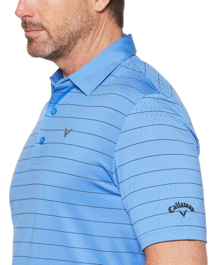 Mens Ventilated Stripe Polo with Chevron Polos