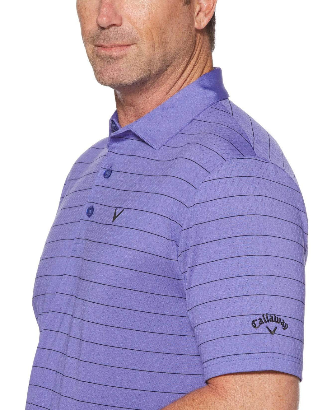 Mens Ventilated Stripe Polo with Chevron Polos