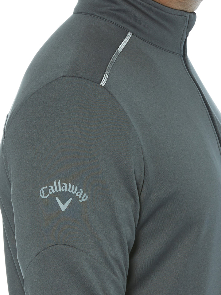 Mens Water Repellent 1/4 Zip Mock (Iron Gate) 
