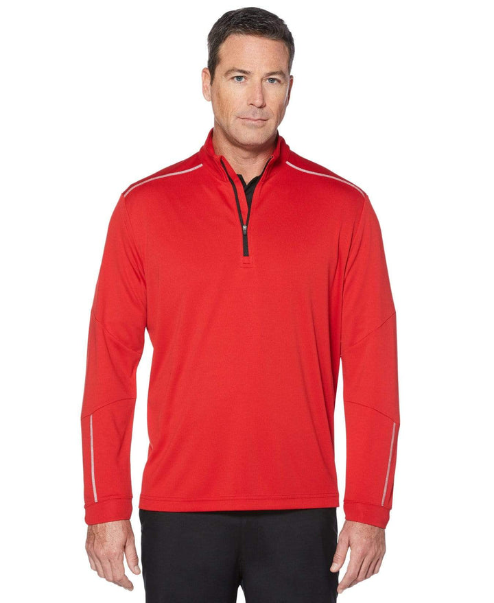 Mens Water Repellent 1/4 Zip Mock Jackets Salsa / L
