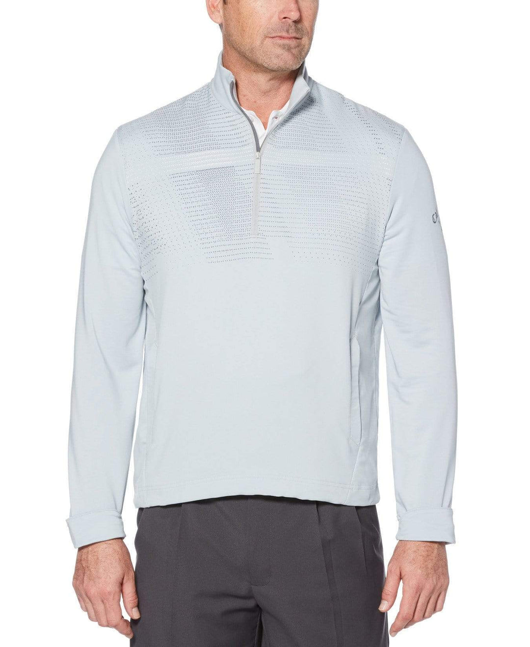 Mens Water Resistant Ergonomic 1/4 Zip Pullover Jackets Pearl Blue / XXL