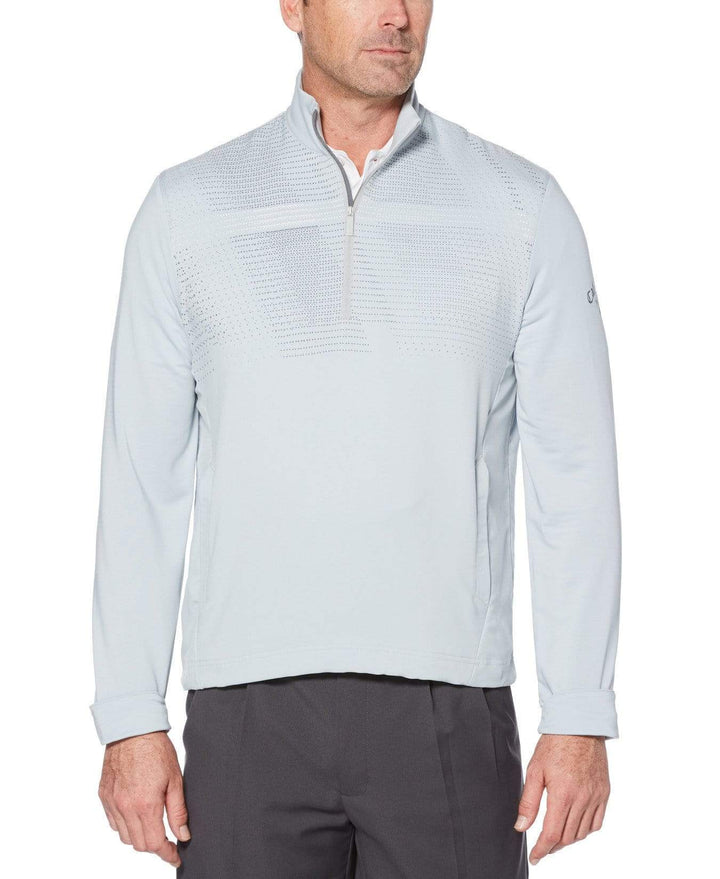 Mens Water Resistant Ergonomic 1/4 Zip Pullover Jackets Pearl Blue / XXL