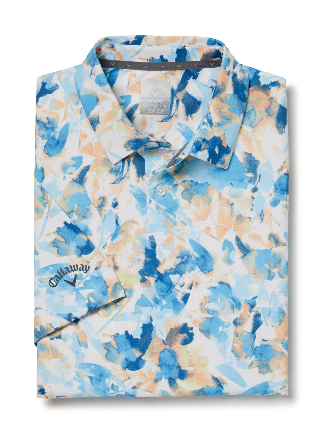 X-Ray Floral Print Golf Polo (Bright White) 