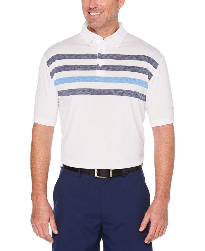 Mens Yarn Dyed Color Block Raglan Polo Polos Bright White / M