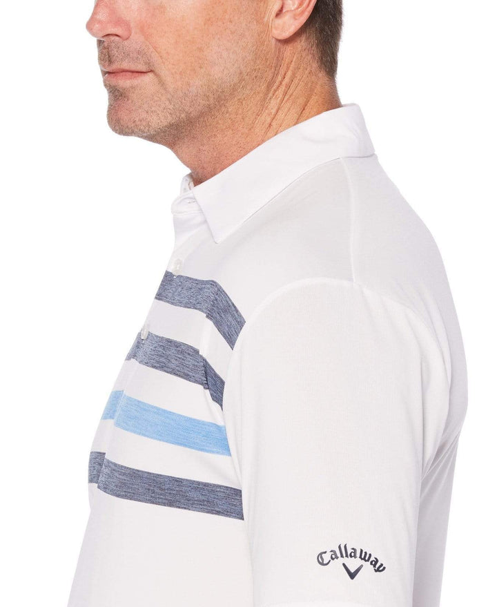 Mens Yarn Dyed Color Block Raglan Polo Polos Bright White / M