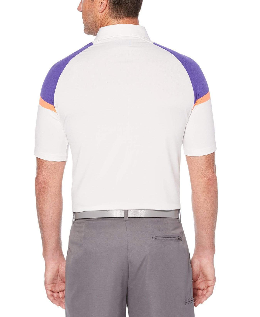 Mens Yarn Dyed Color Block Raglan Polo with Chevron Polos