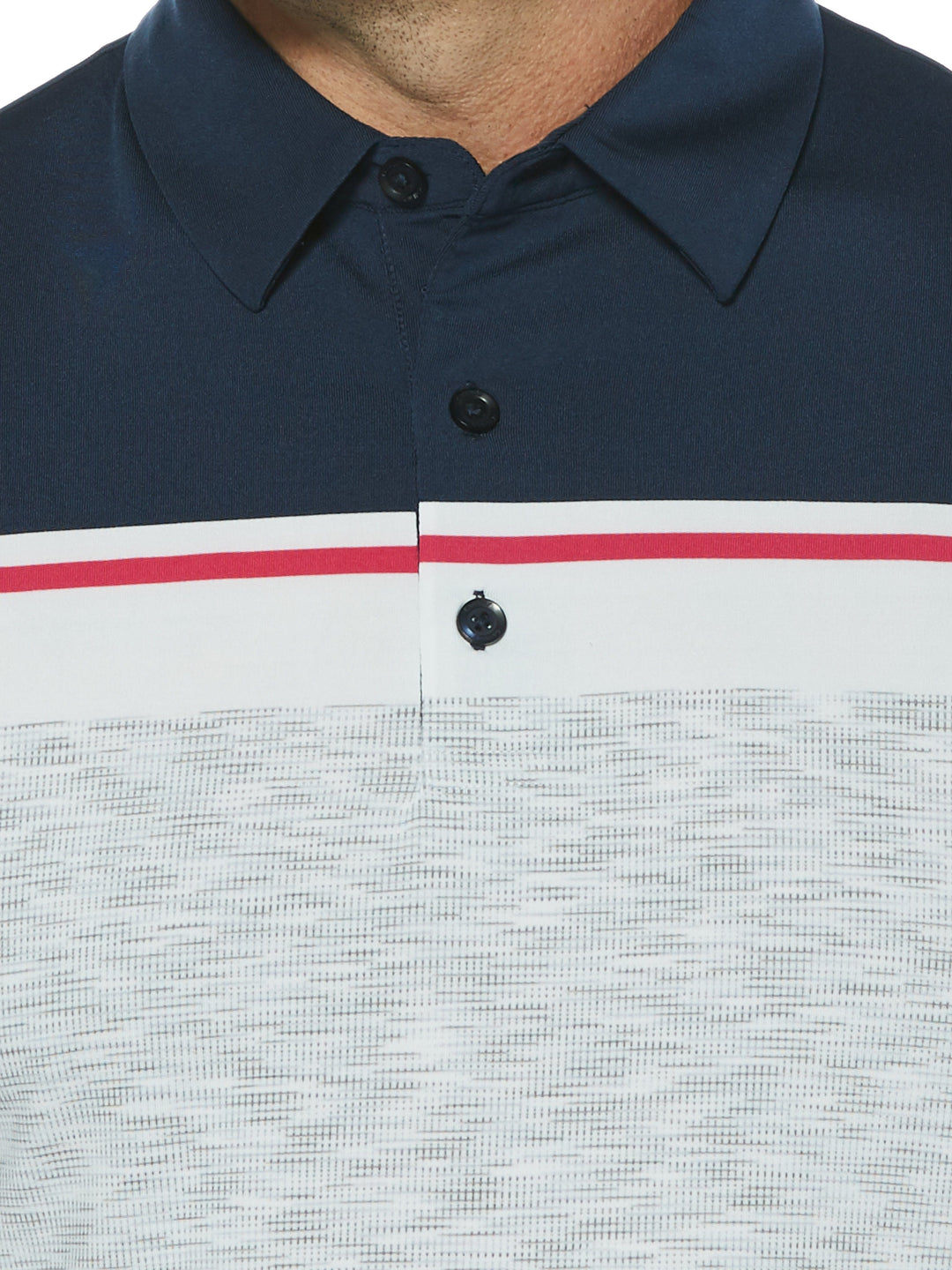 Mens Yarn Dyed Engineered Fine Line Color Block Jacquard Polo-Polos-Callaway