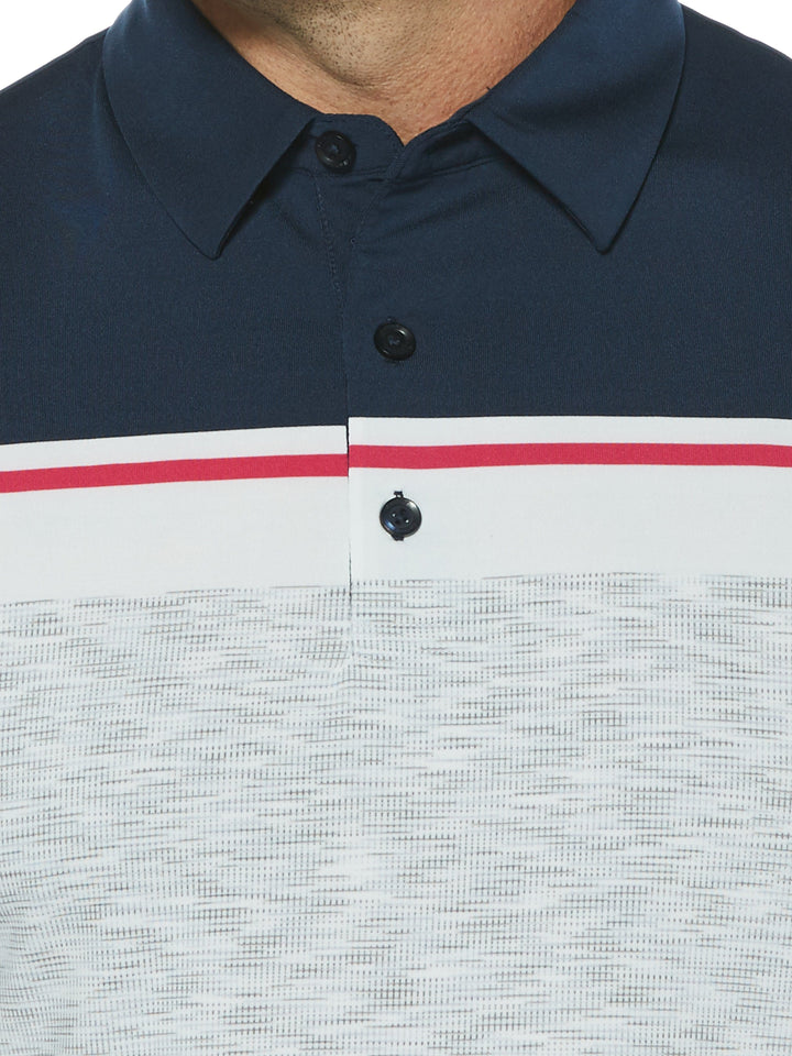 Mens Yarn Dyed Engineered Fine Line Color Block Jacquard Polo-Polos-Callaway