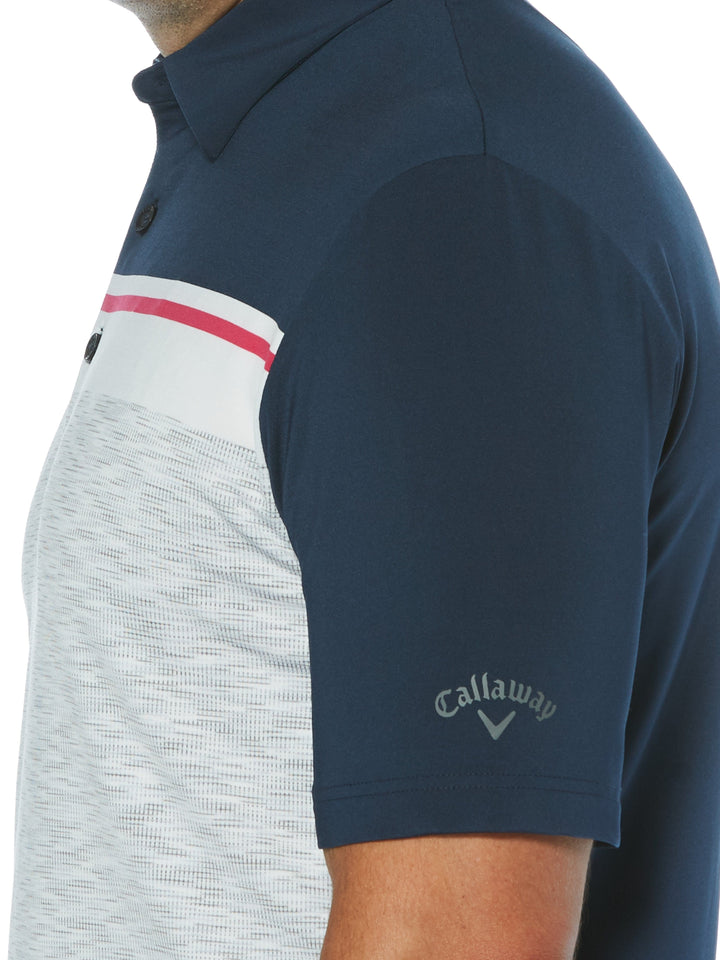 Mens Yarn Dyed Engineered Fine Line Color Block Jacquard Polo-Polos-Callaway