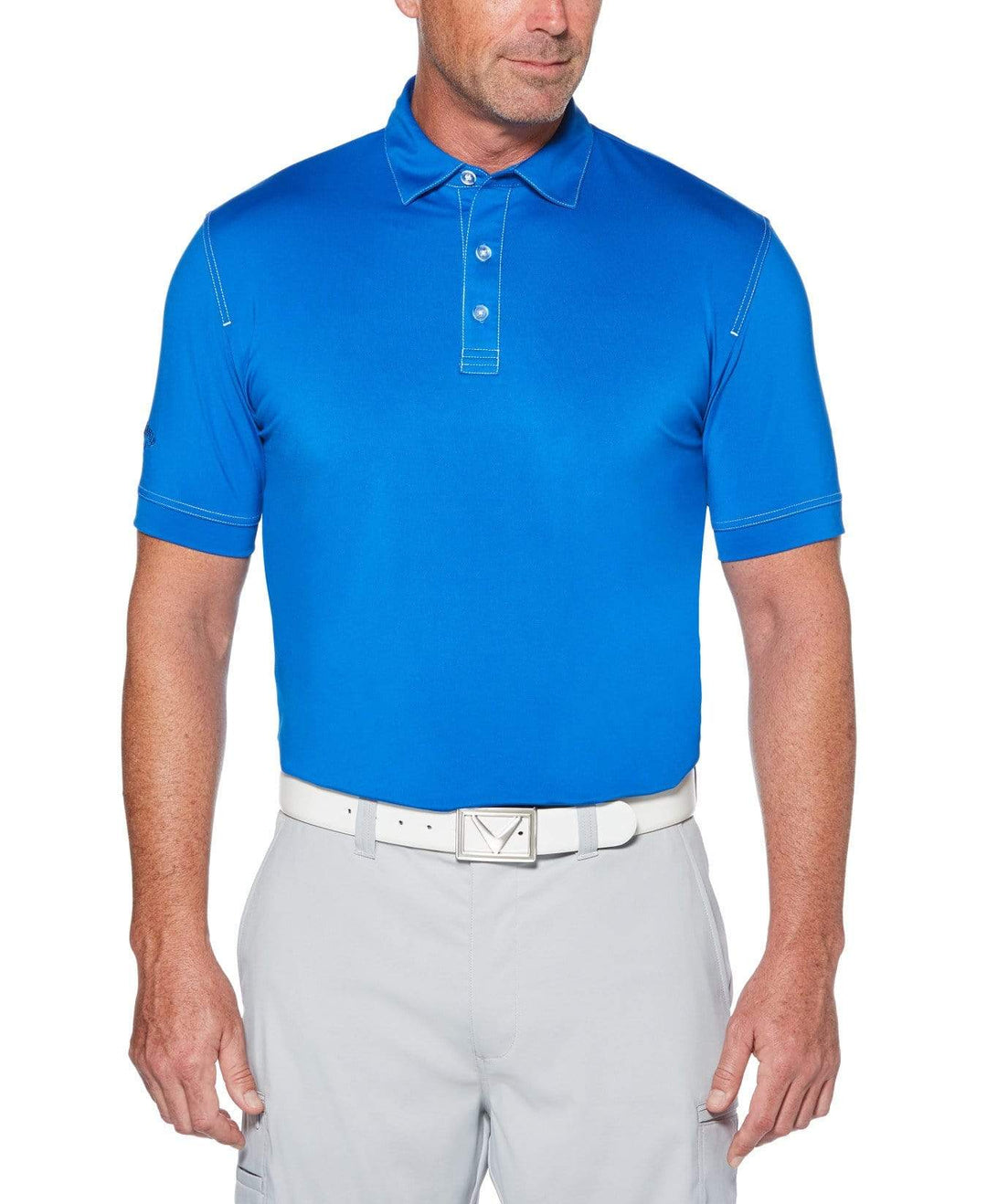 Short Sleeve Industrial Stitch Solid Polo Shirt Polos Magnetic Blue / XXL