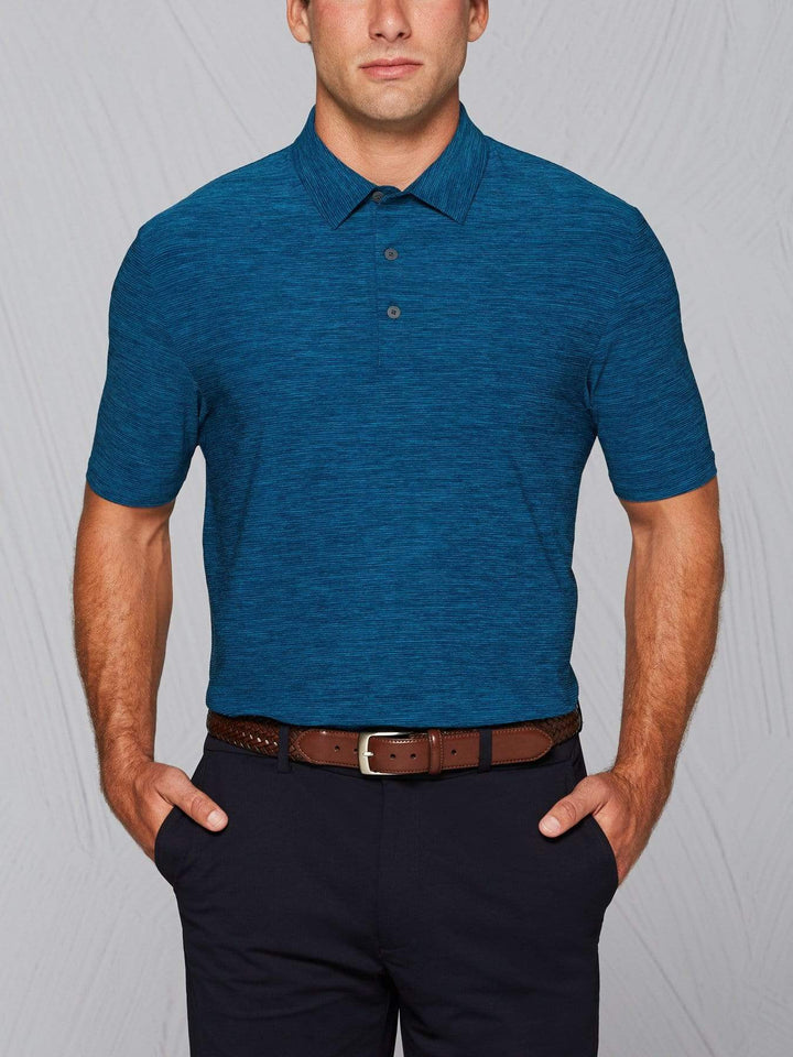 Tour Authentic Heather Striped Polo-Polos-Poseidon Heather-S-Callaway