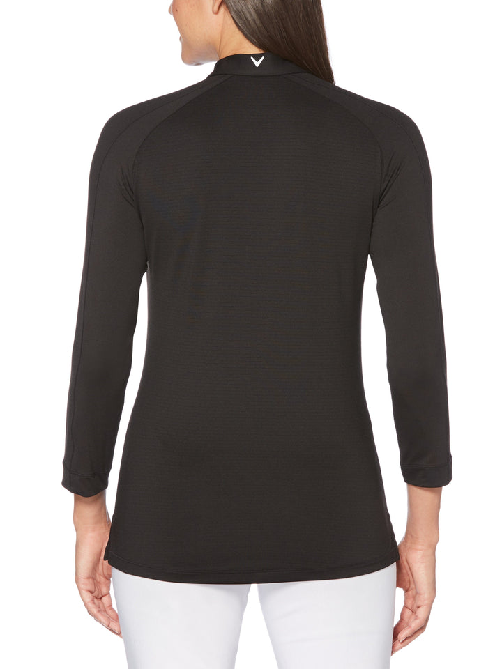 Womens 3/4 Sleeve Swing Tech Shadow Stripe Polo-Polos-Callaway