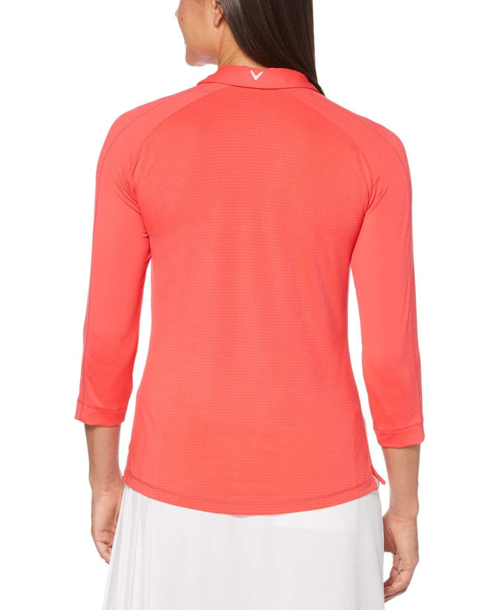 Womens 3/4 Sleeve Swing Tech Shadow Stripe Polo Polos